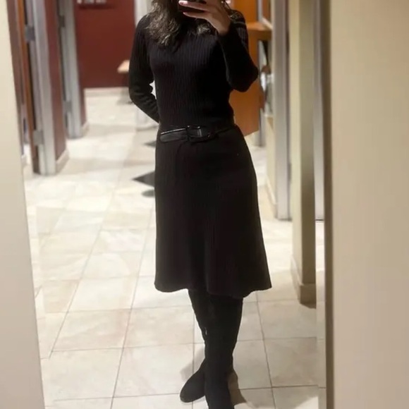 Thakoon Mock Neck Sweater Dress Large Chocolate Brown Wool Rent the Runway - Picture 9 of 10